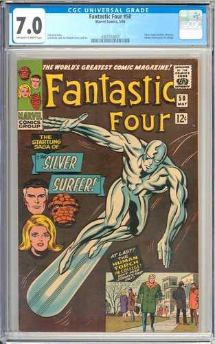 Fantastic Four #50 Silver Surfer Battles Galactus Silver Age Marvel 1966 CGC 7.0