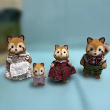Sylvanian Families Red Panda Family 4 Figure Set Dress Included Vintage
