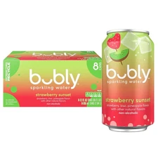 bubly Sparkling Water, Strawberry Sunset, Zero Sugar & Zero Calories, Seltzer Wa