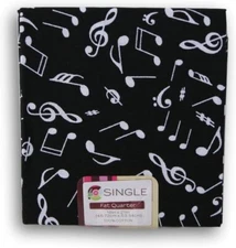 Creative Cuts Music Notes Fat Quarter Black And White Musical Pattern Fabric