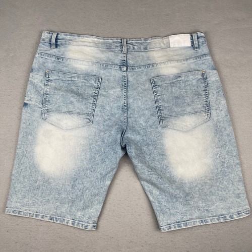 Vintage Y2K Southpole Denim Shorts Mens 42 Blue Acid Wash Baggy 12" Jean Jorts - Picture 10 of 13