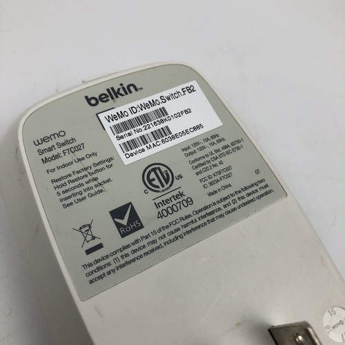 Belkin F7C027FC WeMo WLAN Switch - Weiß - Gebraucht - Bild 4 von 6