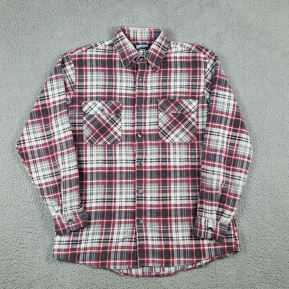 Vintage 80s Plaid Flannel Men's Large Tall USA Made Button