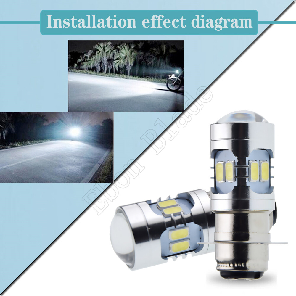 PATIBULUM Ｖ１ 1x P15D Motorcycle LED Headlight White Bulb H6M 6V-30V PX15d