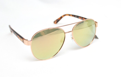 Steve Madden Tort Shell & Rose Gold Mirrored Aviator  display picture 3