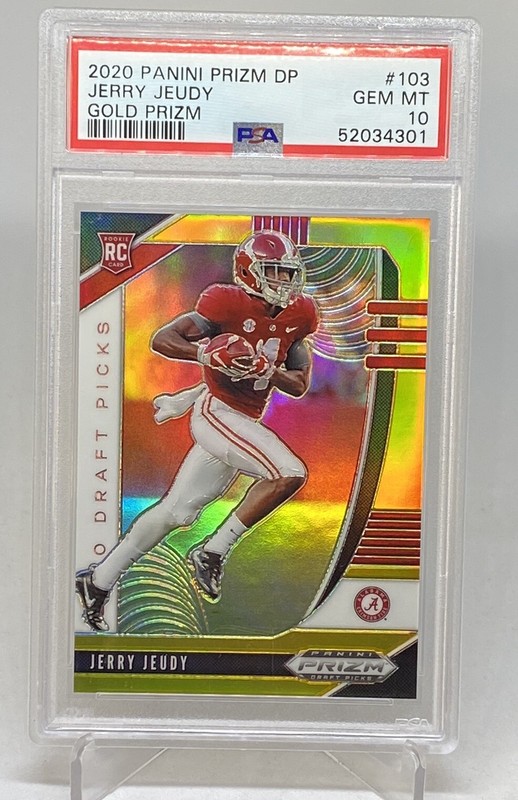 JERRY JEUDY 2020 ROOKIE RC GOLD REFRACTOR SP #4/10 JSY # PSA 10 POP 2 ALABAMA