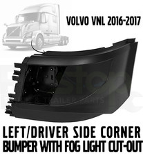 VOLVO VNL SEMI  2016-17  STYLE BUMPER CORNER LEFT SIDE WITH FOG LIGHT CUT-OUT