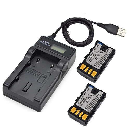 2x BN-VF808 BN-VF808U Battery +LCD Charger for JVC MiniDV and Everio Camcorder