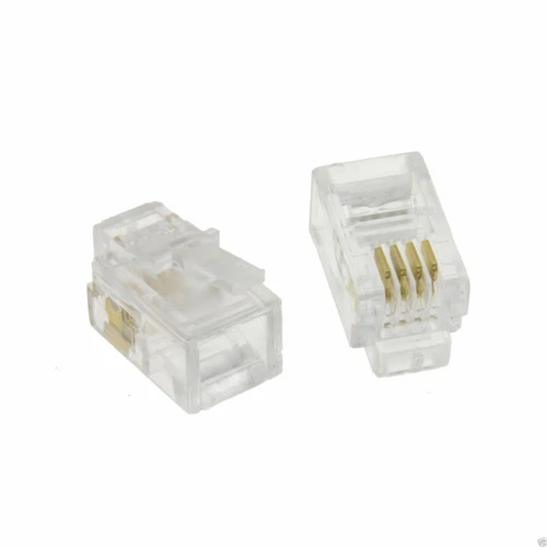 10 x RJ10 4 Pin Modular Crimp End Plugs For BT Handset Home & Office Phone Cable