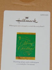 Hallmark MERRY CHRISTMAS Cards Set of 40 Green & Gold Script NEW with Envelopes