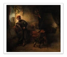 REMBRANDT Painting Standing Young Man at Window (The Student) Print Poster 17x20
