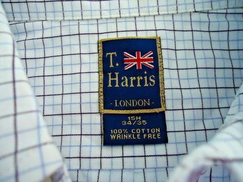 T Harris London Mens Oxford Shirt Size 15 34/35 100% Cotton Blue Multi Check - Picture 3 of 7