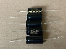 5 New Supertech 40 uf 500v Axial Capacitors Guitar Tube Amp & Radio Caps (Qty)