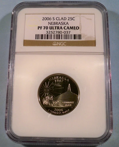 2006-S 25c CLAD NGC PF70UCAM NEBRASKA QUARTER PROOF ULTRA CAMEO PR 70