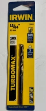 Irwin 73315 Turbomax 15/64" x 3-7/8 High Speed Steel Drill Bit 