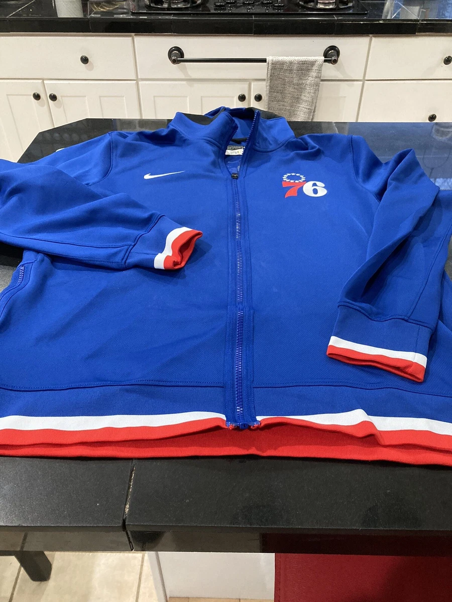 MENS NIKE TEAM ISSUED 21/22 PHILADELPHIA HOODIE L LRG BLUE CURRY #31 | eBay