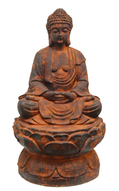 Statua Scultura Religiosa BUDDHA Seduto 70 cm Rosso Buddhismo Buddah Budda