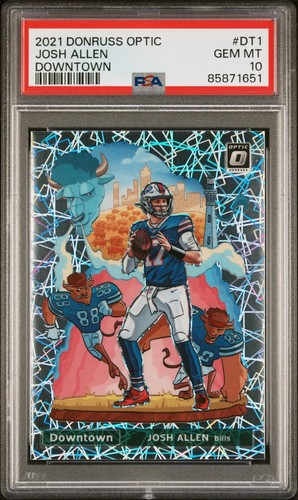 2021 PANINI DONRUSS OPTIC DOWNTOWN #DT1 JOSH ALLEN PSA 10 GEM MINT SSP MVP