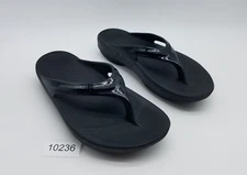 Oofos Oolala Luxe Womens Size 8 Recovery Flip Flop Thong Sandals Black *See desc