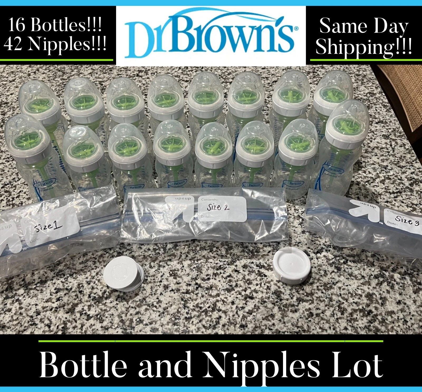 Dr. Brown's Natural Flow Anti-Colic Wide Baby Bottles Lot BPA Free EXTRAS
Opens in a new window or t