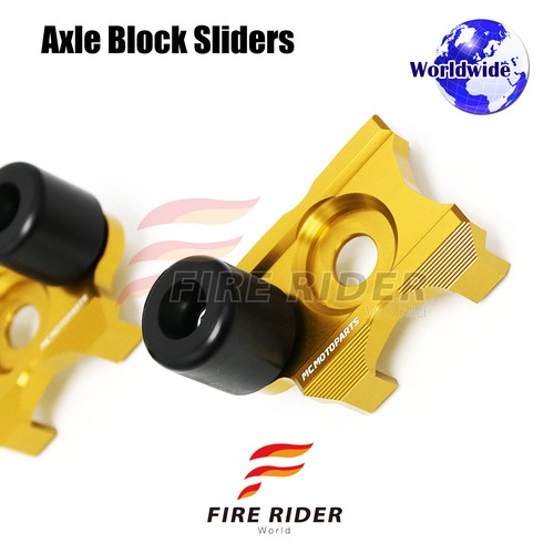 Racing Billet Rear Axle Block Sliders For Kawasaki Ninja 300R 2013-2017 14 15 16 - Picture 5 of 9