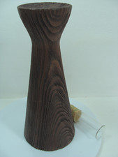 Vtg MCM Eureka Redwood Burl Wood Bud Vase Heavy Grain Hand Turned Cylinder Decor