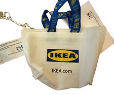 IKEA Kn lig Zipper Coin Purse Novelty Mini Bag Key Chain White Earbuds Gift Card