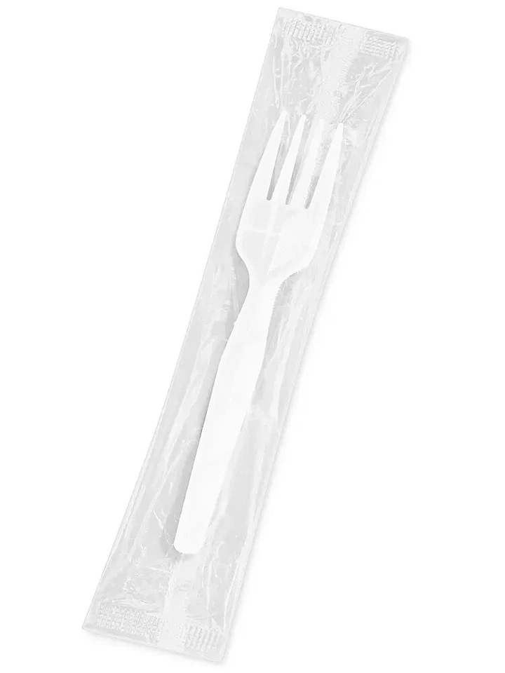 Individually Wrapped Plastic Forks (Heavy Duty) 1000 Per Case White/Black - Image 2 of 2