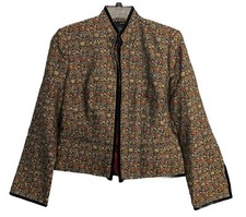 Asian Inspired W.d.n.y. Women's Blazer Jacket Size 8 M Floral Paisley Hook Eye