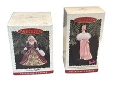 Vintage 1996 Barbie Hallmark Keepsake Ornaments Set of 2  Collector Series