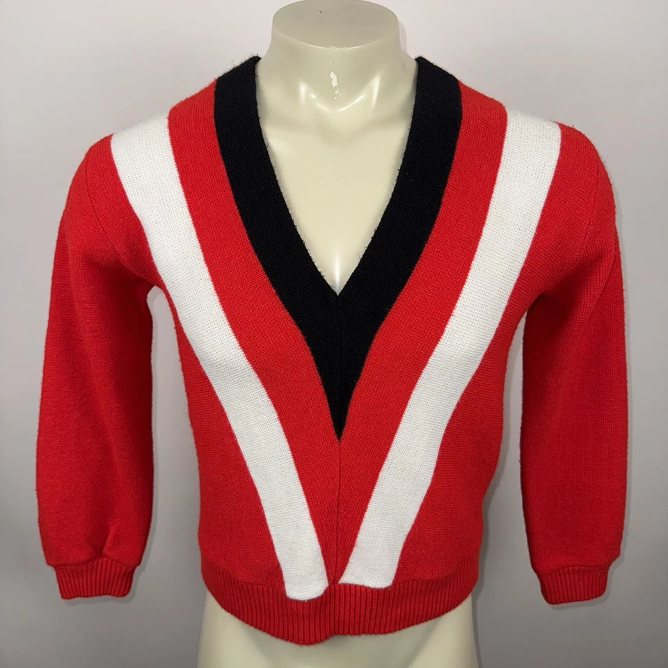 Suéter De Colección Años 50 60 Sears Ropa Deportiva Para Hombres Rayas Orlon Rockabilly Hecho en EE. UU. L Foto 2 de 4