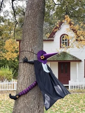 57’’ Crashing Witch Halloween Decoration–Outdoor Yard, Porch Haunted House Prop