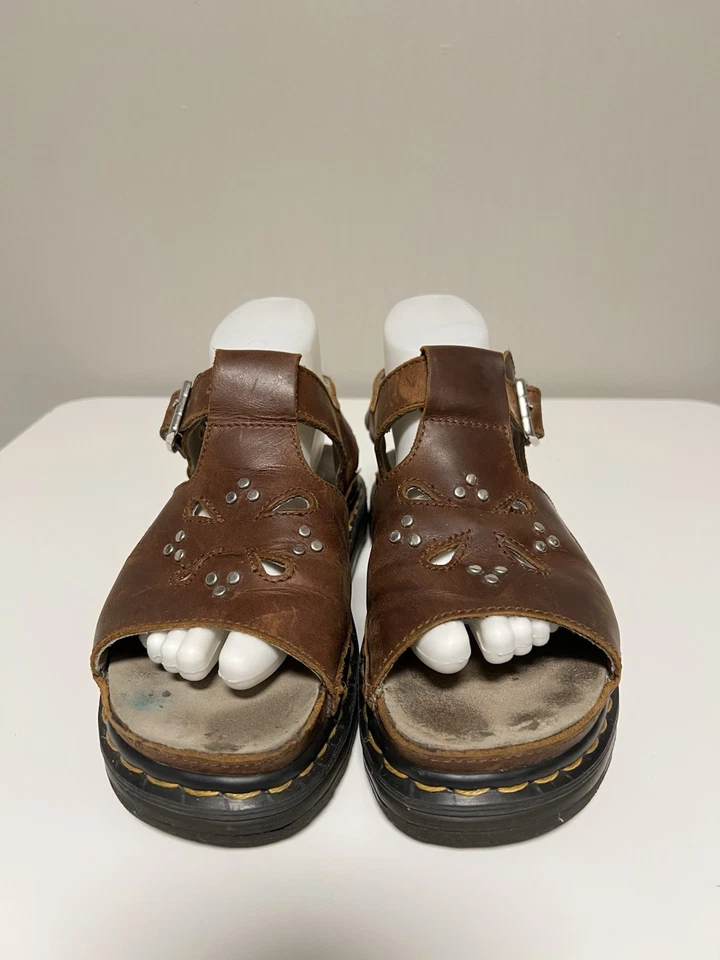 Sandalias Dr. Martens Dunnet Flor Marrón Cuero Para Mujer US 9 EU 41 UK 7 Foto 3 de 4