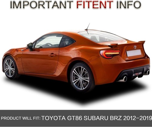 For 2013-2020 Toyota 86 BRZ FR-S LED Tail Lights Red Tinted Sequential Signal - Picture 5 of 9