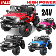 24V Kids Ride on Car Toddler Electric Car with Remote Control LED Lights  Music