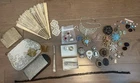LOT 55 pc ANTIQUE ART DECO COSTUME JEWELRY ACCESSORY PURSE BROOCH Spectacles 925