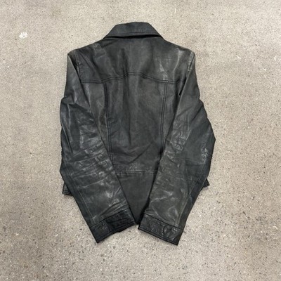 Armani Jeans Leather Trucker Jacket Womens Size 6 | eBay