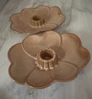 Pair Vintage Frankoma Pottery Dogwood Candle Holders Candlesticks #300 MCM Vtg