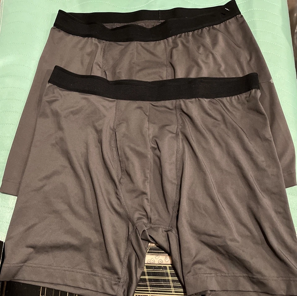 Pack de 2 calzoncillos boxer de rendimiento Athletic Works para hombre talla XL/gris/negro Foto 2 de 3