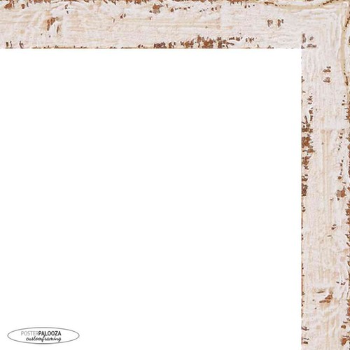 Photo Size Shabby Chic White Picture Frame - UV Acrylic, Backing, Hardware