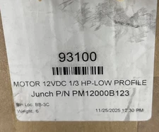 MOTOR 12VDC 1/3 HP-LOW PROFILE 93100 P/N 12000B123 thumbnail 5