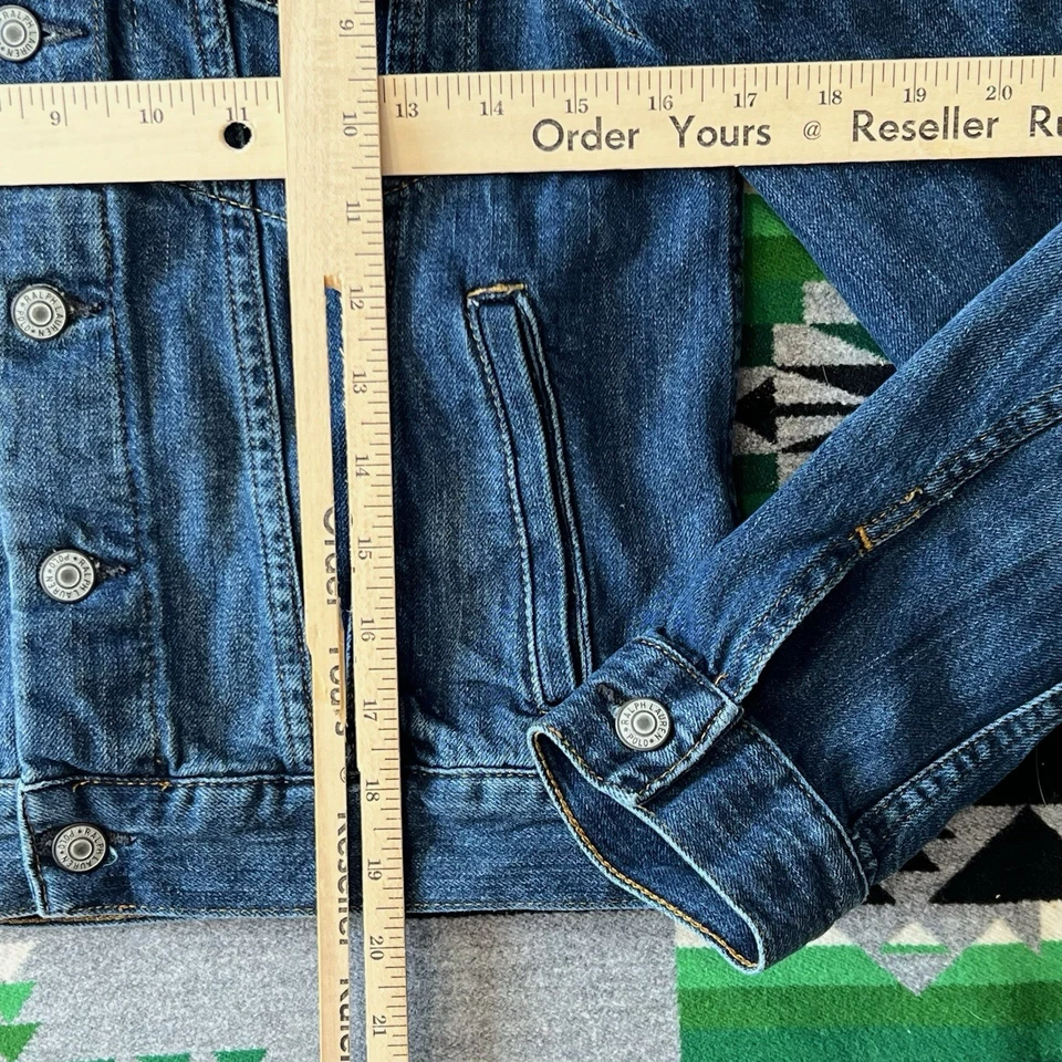 Chaqueta Jean Polo Ralph Lauren Denim Azul Bandera Americana EE. UU. Jóvenes Niños Grande D7 Foto 4 de 4