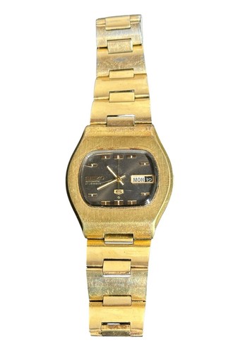 Vintage Seiko 21 Jewels Edelstahl goldfarben Automatik Uhr 6119-5431