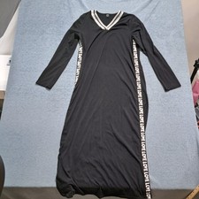 Shein Black Dress Midi Dress Womens Size Small V-Neck Long Sleeve Outdoor