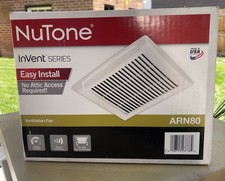 NuTone ARN80 CFM Bathroom Ceiling Ventilation Fan White No Attic Access Needed