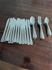 Daily Chef Full Set Stainless Flatware Beaded Pattern Fork Spoons Knife 48 Piece