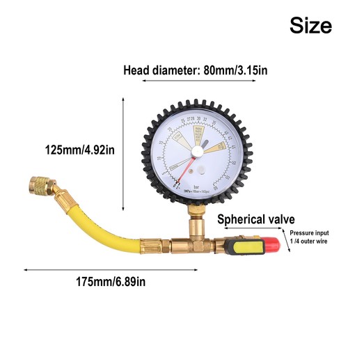 Misuratore di pressione multifunzione per sistemi CA per R134a R22 R407C R410A - Imagen 10 de 12