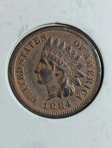 1884 Indian Head Penny Cent AU Details Item D23AZ15