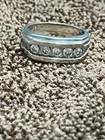10k White Gold Channel-Set Band Ring w/ 11 Round Diamonds Size 9.75 — photo 3