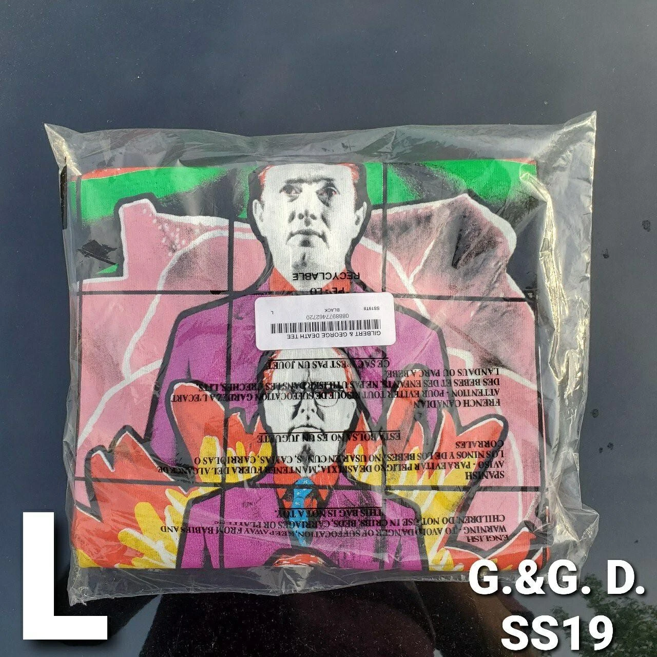 Tee shirt Supreme Gilbert & George DEATH en noir grand SS19 Deadstock / artiste graphique